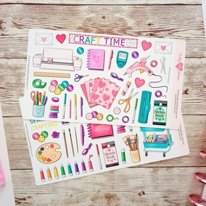 Craft Room Sticker Sheets Planner Craft Stickers Scrapbook Stickers Arts And Crafts Cardmaking Stickers Crafty Maker Stickers Cute Cricut