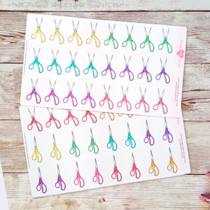 Scissor Sticker Sheets, Crafting Scissor Sticker Set, Scissor Planner Stickers, Cute Craft Scissors, Bullet Journaling, Happy Planner