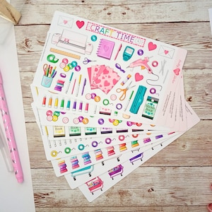 Crafting And Scrapbooking Sticker Sheets For Planners, Sticker Sheet Bundle, 8 Sheets 4x7 Inches, Perfect For Happy Planners And Journals