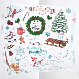 Winter Wonderland Themed Bullet Journaling Sticker Set Cozy Winter Aesthetic Deco Sheet Seasonal Outdoor Activity Sticker Set For Planners
