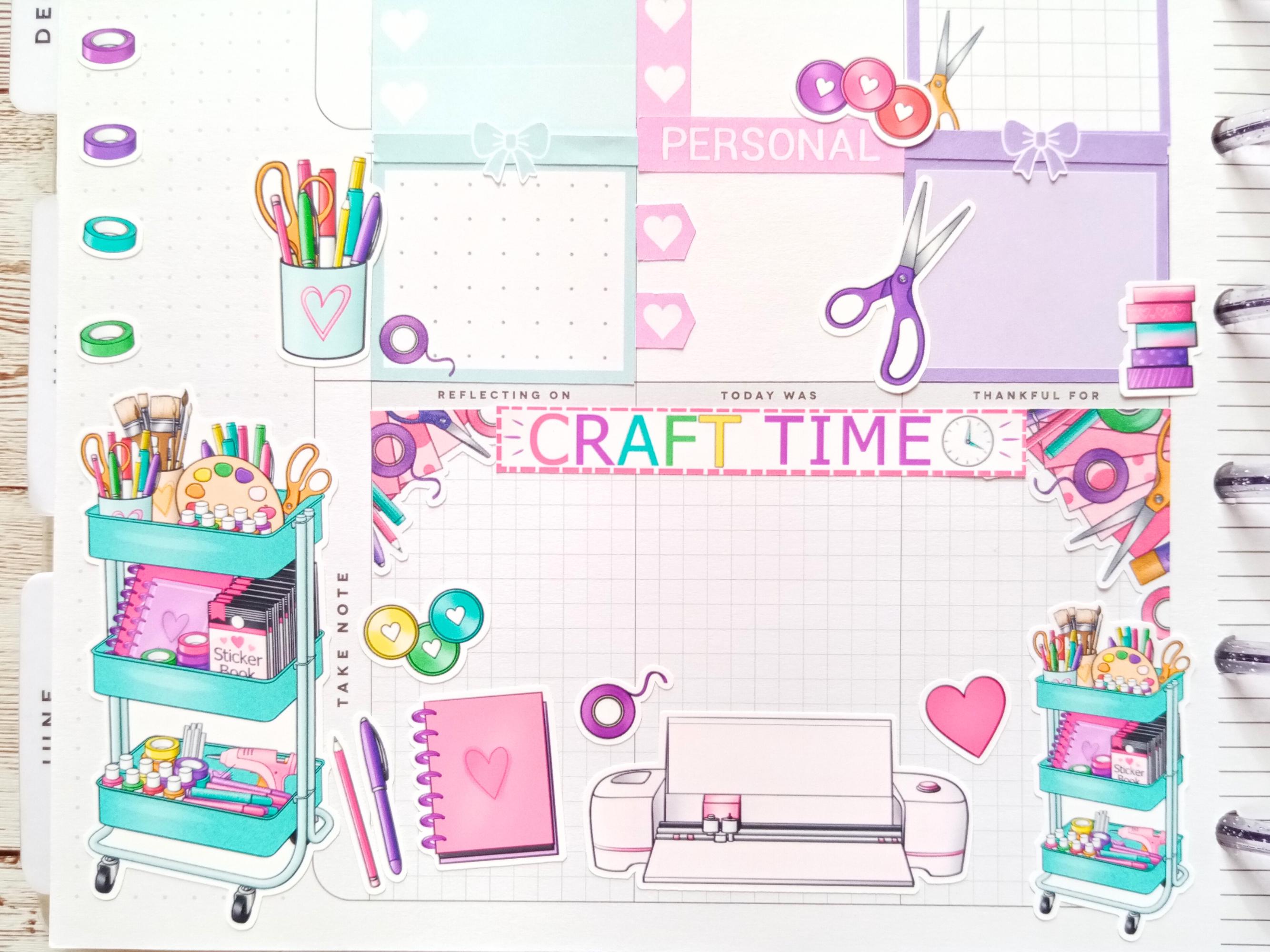 Craft Cart Sticker Sheets, Mini Craft Cart Stickers, Crafty Planner ...