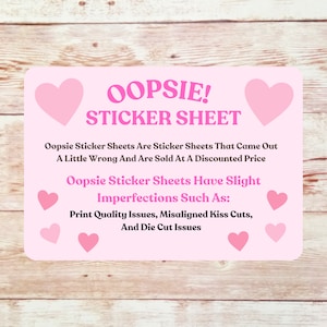 Oopsie! Sticker Sheet, Imperfect Planner Stickers At A Discounted Price