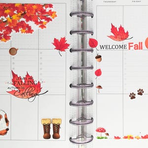 Fall Sticker Set Cozy Autumn Themed Planner Sticker Sheets Cute Fall Leaves Bujo Sticker Fox Journal Sticker Cottagecore Nature Aesthetic image 6