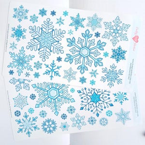 Winter Themed Bullet Journaling Sticker Set Snowflake Planner Stickers Cozy Winter Aesthetic Deco Sheet Cute Seasonal Art Scrapbook Supply