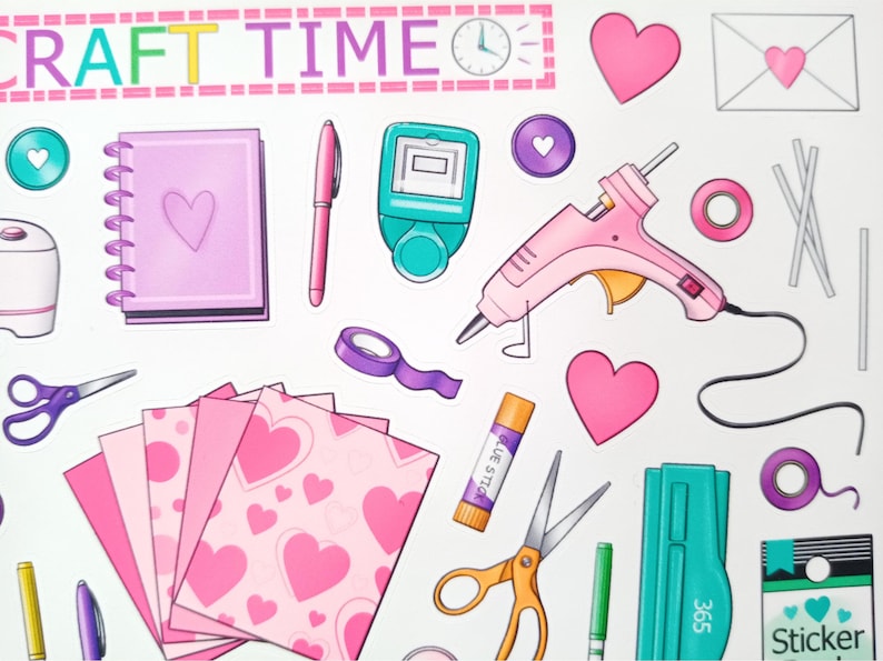 Craft Sticker Design Craft Room Sticker Sheets Planner Craft Stickers Scrapbook Stickers ...