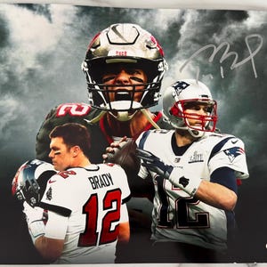 Tom Brady New England Patriots and Tampa Bay Buccaneers Autographed 8x10 Photo COA