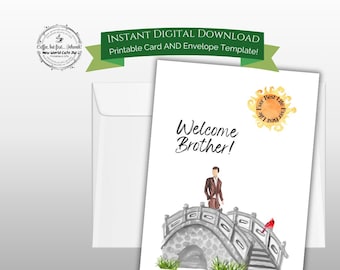 Tarjeta de felicitación por el bautismo de los Testigos de Jehová – Puente de Acuarela (Descarga digital)