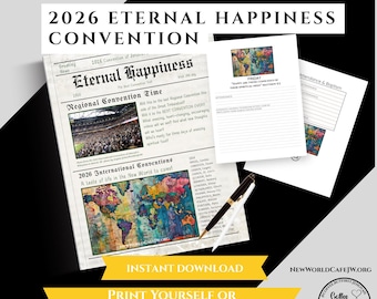 Jehovah’s Witnesses 2026 Convention Notebook | Eternal Happiness Program Notes, Spiritual Reflection Journal