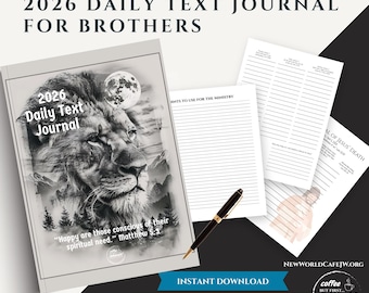 2026 Daily Text Journal for Jehovah’s Witnesses, Bible Study Notebook, Spiritual Growth, Prayer Journal