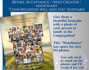 JW "Watchtower" Keepsake Print for Bethelites, Missionaries, Need Greaters -from the Congregation! Digital Download