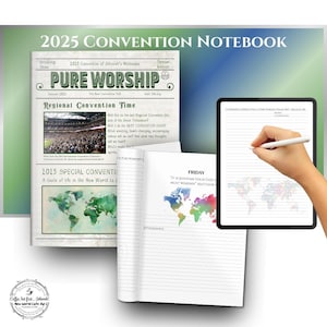 JW 2025 Regionskonvention Pure Worship Notizbuch Digitaler Download Zeitung und Karte Themed - zum Selberdrucken oder für die Nutzung mit dem iPad!
