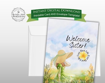 JW Baptism Card – Watercolor Yellow Flowers (Digital Download)