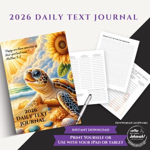 JW 2026 Daily Text Journal with Spiritual Resilience Study Project for Jehovah's Witnesses