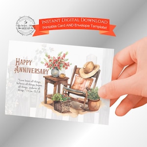 Tarjeta de aniversario imprimible de JW - Tema del Oeste. Interior en blanco. Tamaño 5x7. Plantilla de tarjeta y sobre de descarga digital.