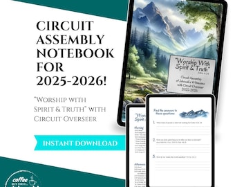 JW 2025-2026 Circuit Assembly Notebook Mountain Theme for Brothers "Worship with Spirit & Truth"