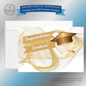 Felicitaciones a los graduados de JW 2025 - Para hermanos - Tarjeta imprimible de 5x7 con plantilla de sobre imprimible de 5x7 - Descarga digital