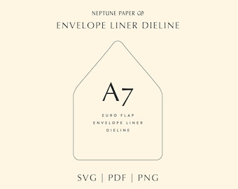 A7 Euro Flap Envelope Liner Dieline - SVG | PDF | PNG