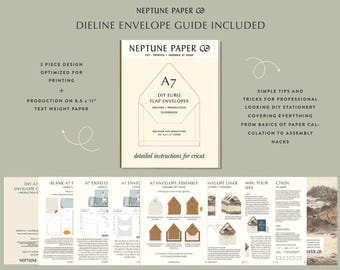 A7 Euro Flap Envelope Dieline for Cricut