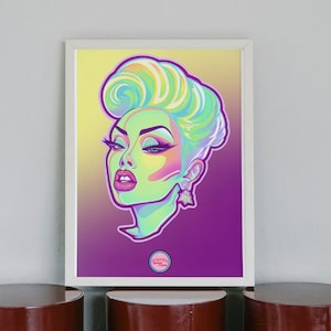 Illustration drag queen / woman. Poster and art for gay, LGBT, lesbians, trans to give as a gift or decorate. Visit our queer store.
