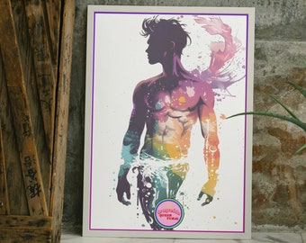 Ilustración de Tritón / Sireno. Póster y arte gay, LGTBIQ+ para regalar o decorar. Visita nuestra tienda queer.