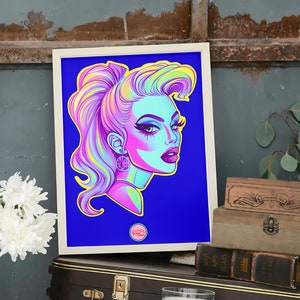 Illustration drag queen / woman. Poster and art for gay, LGBT, lesbians, trans to give as a gift or decorate. Visit our queer store.