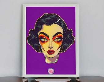 Ilustración drag queen / mujer. Arte LGTBIQ+, gay, lesbianas, trans para regalar o decorar. Visita nuestra tienda queer.