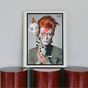 David Bowie Illustration / Poster - Ziggy Stardust. Art for Gifting - Pop Culture Decoration.