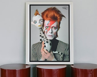 Ilustración / Póster de David Bowie - Ziggy Stardust. Arte para Regalar - Decoración de Cultura Pop.