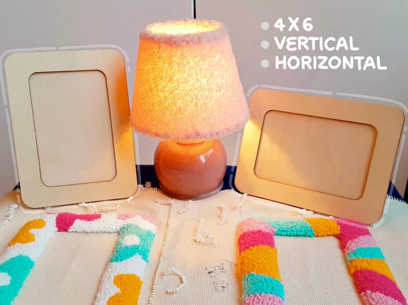 Handmade Punch Needle Picture Frame | Cute Picture Frame | Colorful Photo Frame | Cozy Home Decor | Unique 4x6 Picture Frame | Gift for her image 9