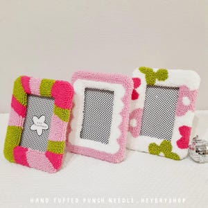 Handmade Punch Needle Picture Frame | Cute Picture Frame | Colorful Photo Frame | Cozy Home Decor | Unique 4x6 Picture Frame | Gift for her