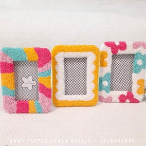 Handmade Punch Needle Picture Frame | Cute Picture Frame | Colorful Photo Frame | Cozy Home Decor | Unique 4x6 Picture Frame | Gift for her