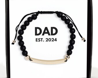 Custom Dad bracelet Dad est 2024 new father brand new father new father gift new fathers day gift new father gifts first father's day