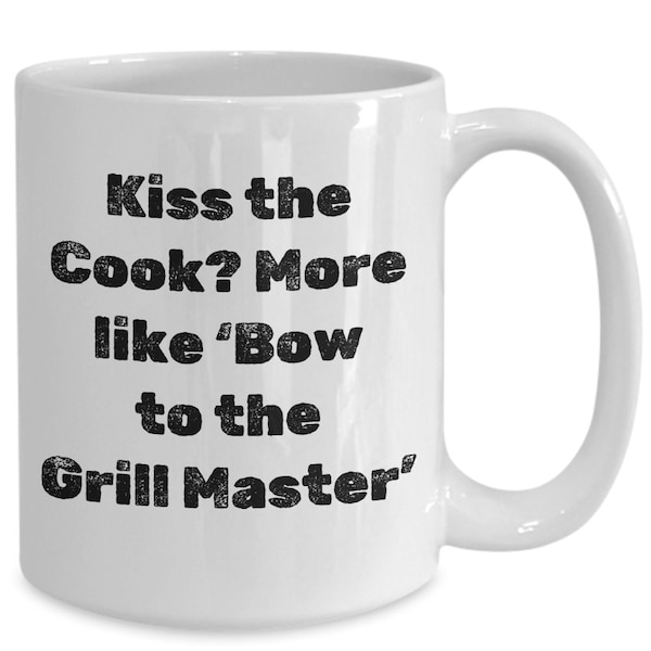 Kiss the cook mug grill master mug chef dad mug grill master dad chef dad kisses for dad bbq master mug bbq dad mug gift for chef dad mug