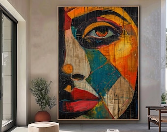 Abstract Woman Face Wall art Colorful Abstract Woman Portrait Woman Art Print Printable Wall art Modern Home Art Digital Art Abstract Face