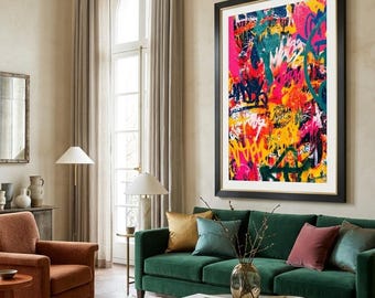 Graffiti Style Wall Art Poster, Urban Street Art Print, Modern Bold City Decor, Contemporary Digital Download