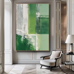 Minimalist Abstract Printable Wall Art, Mid-century Green Painting, Digital Artwork for Retro, Modern or Boho Decor, Instant Download