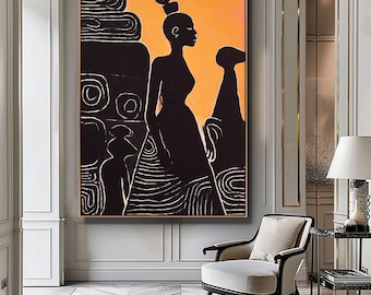 African Wall Art, African Abstract Art, Boho Ethnic Decor, Minimalist Tribal Print, Neutral Tones Artwork, Instant Download, Printable Art