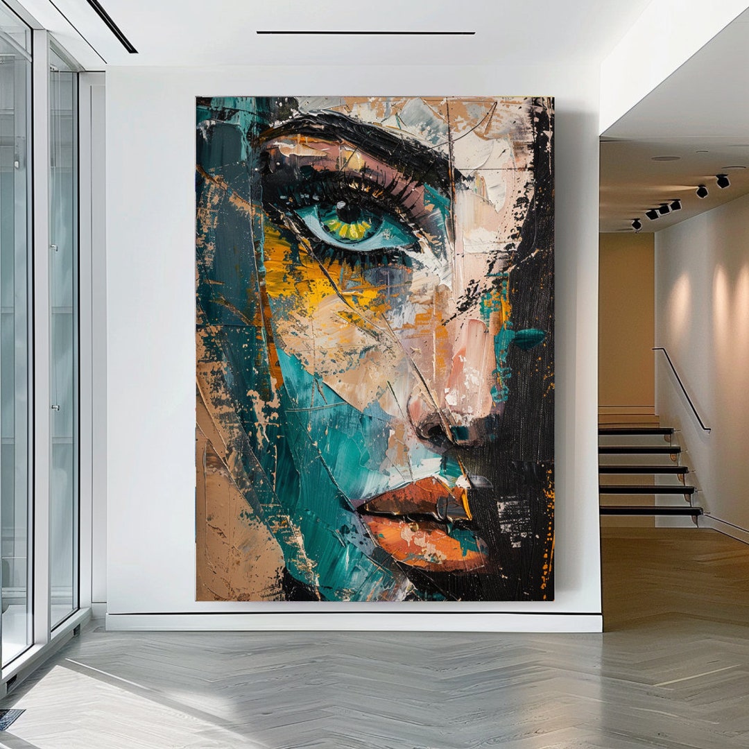 Abstract Woman Face Wall Art Colorful Abstract Woman Portrait Woman Art ...