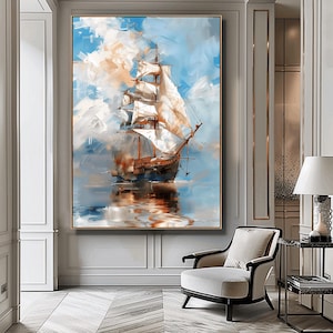 Vintage Sailing Ship Digital Print – Nautical Wall Art, Old Ship Illustration, Printable Maritime Decor for Ocean Lovers & Coastal Homes