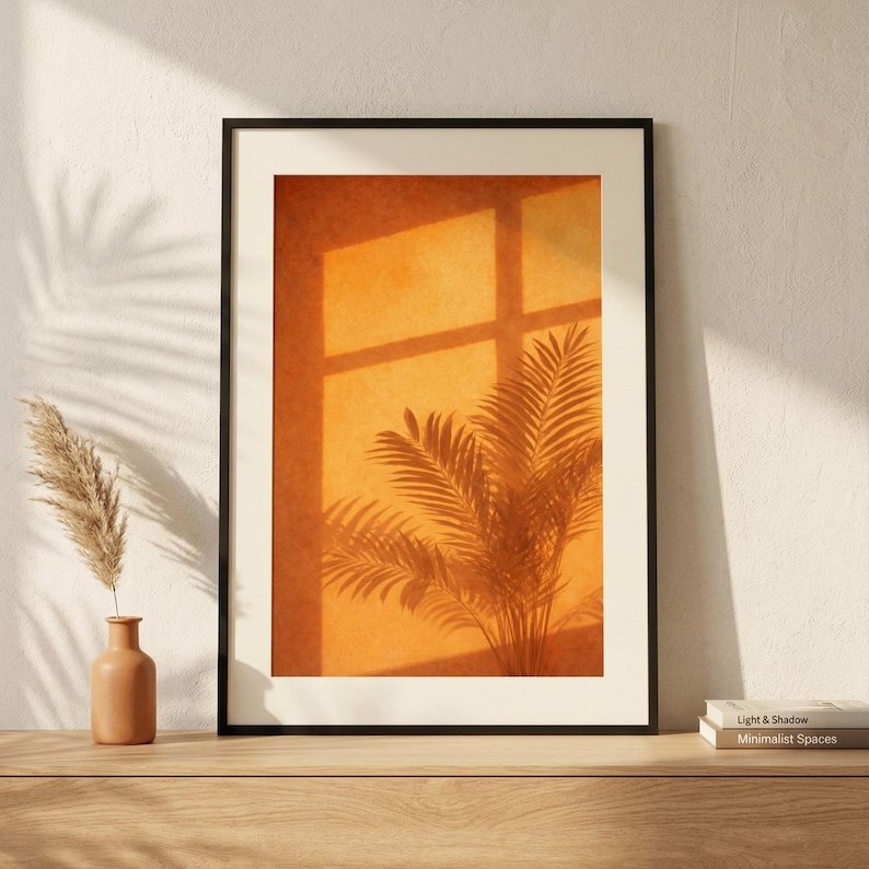 Botanical Shadow Art Print, Plant Shadow Wall Art, Blurred Nature ...