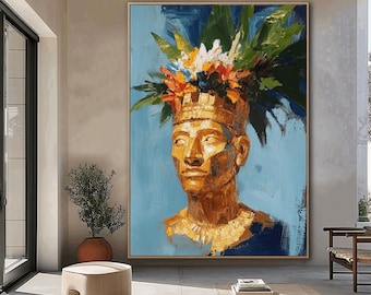 Pittura astratta Maya, arte murale culturale, stampa d'arte etnica, download istantaneo, arte murale azteca, stampa della cultura azteca, arte murale Maya, arte Inca