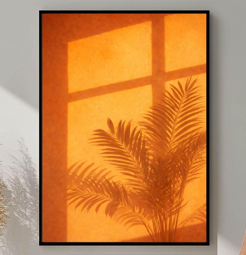 Botanical Shadow Art Print, Plant Shadow Wall Art, Blurred Nature ...