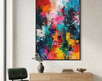 Colorful Abstract Art Print, Modern Wall Decor (Digital Download)