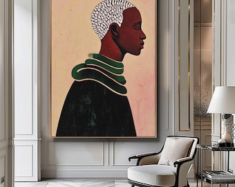 African Wall Art, African Abstract Art, Boho Ethnic Decor, Minimalist Tribal Print, Neutral Tones Artwork, Instant Download, Printable Art