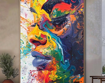 Abstract Woman Face Wall art Colorful Abstract Woman Portrait Woman Art Print Printable Wall art Modern Home Art Digital Art Abstract Face