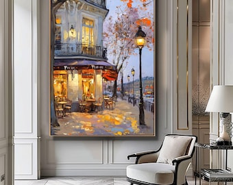 Autumn Coffee Shop Print, Moody Bookstore Art, Cozy Cafe Fall Printable Art, Thanksgiving Decor, Book Lover, Dark Aesthetic Art