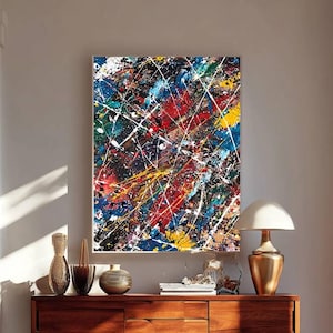 Abstract Expressionist Drip Art Print – Jackson Pollock Inspired Splatter Painting, Abstract Wall Art, Colorful Wall Art, Abstract Art Print