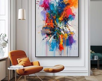 Stampa murale astratta e colorata, stile moderno (download digitale)