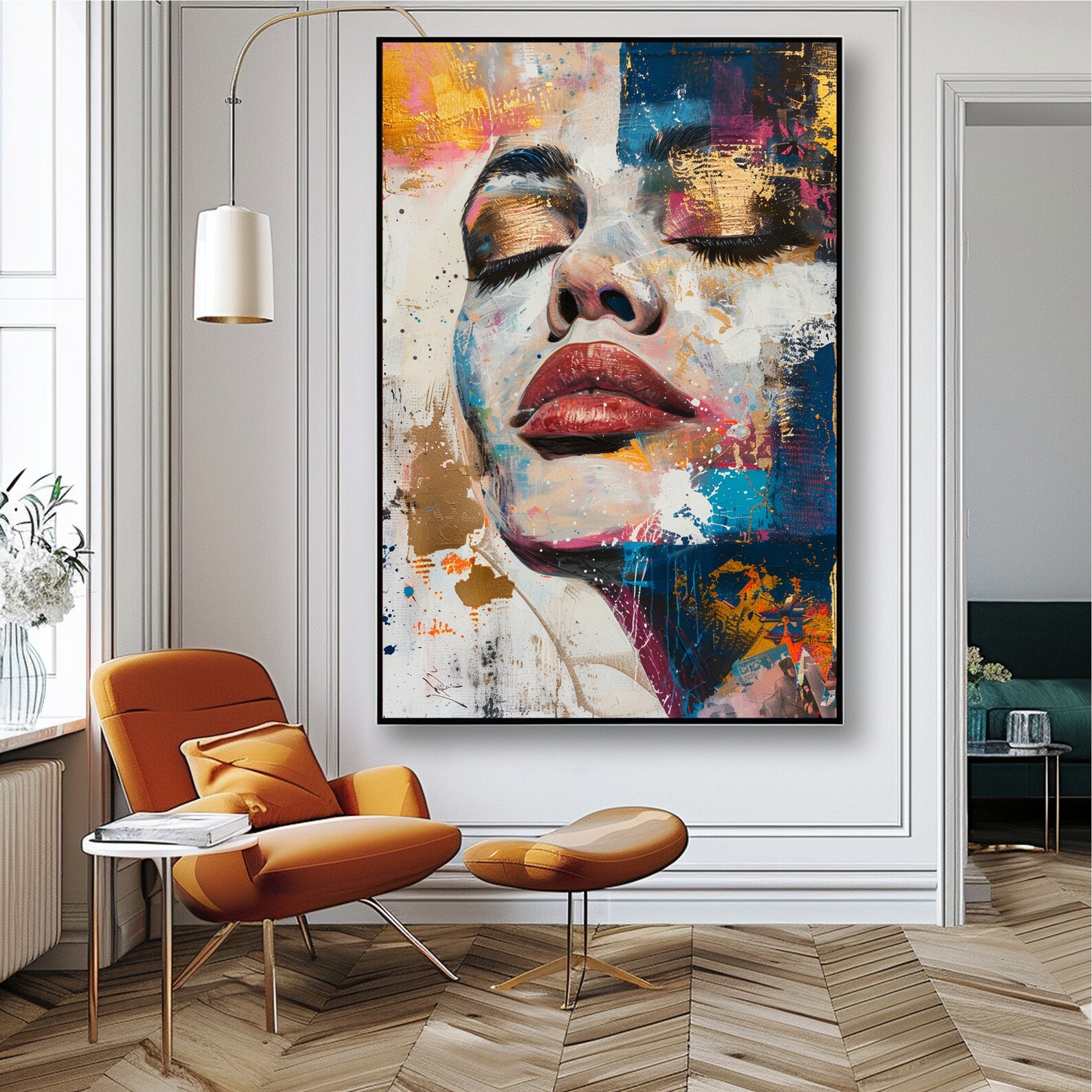 Abstract Woman Face Wall Art Colorful Abstract Woman Portrait Woman Art ...