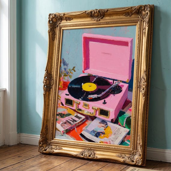 Vinyl Record Music Wall Art, Retro Vinyl Music Print, Turntable Poster Printable, Vintage Digital Download for Music Lover Decor
